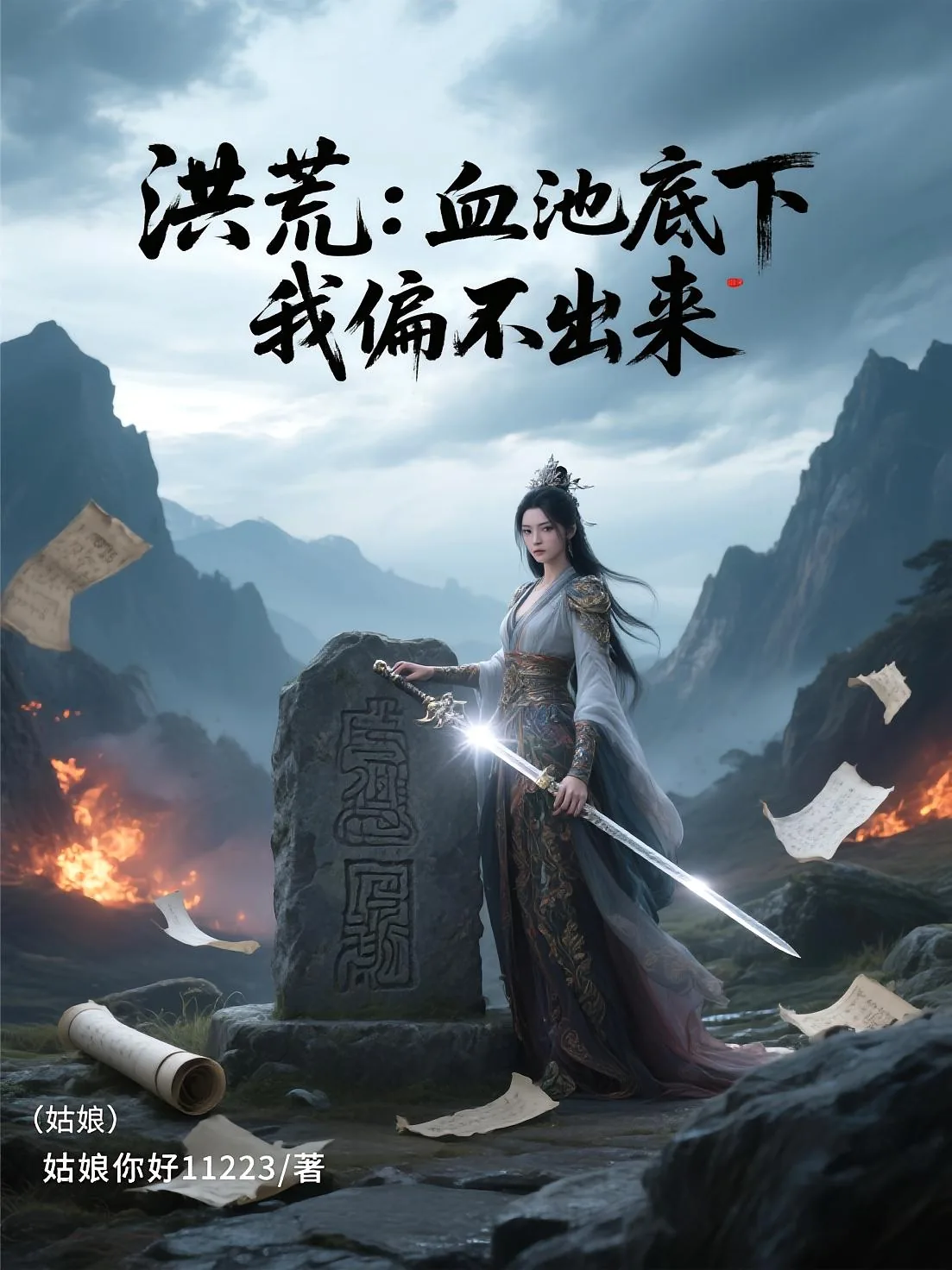 《洪荒：血池底下，我偏不出来》小说封面